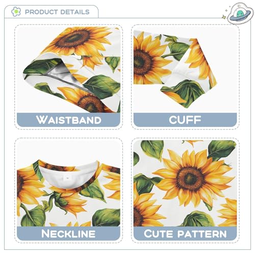 JUNZAN Rustic Sunflower White Kids Girls Hoodie Sweatshirt Crewneck Tops Clothing Shirts Sports 4T3