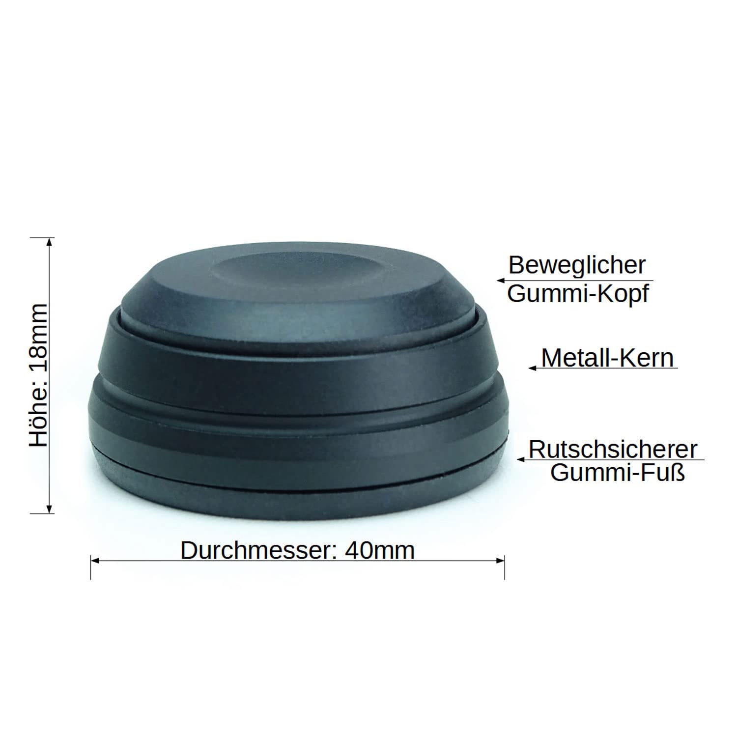 keepdrum SSA300 Boxen-Füße Schwingungsdämpfer Lautsprecher Resonanz-Absorber schwarz