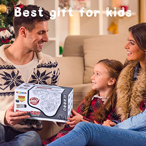 UTTORA Remote Control Car,RC Cars Toy for Kids, High Speed RC Stunt Car for Boys&Girls 360 Rotating Off Road Stunt Car Outdoor Electric RC Truck Rechargeable RC Car for Kids Adult (Blue) - Thumbnail 4