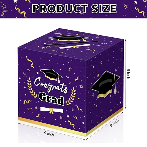 Image of Kelool Graduation Decorations 2026 Purple Graduation Card Box Graduation Party Decorations,Graduation Box,Congrats Grad Gifts Box for 2026 Graduation Party Supplies Favors