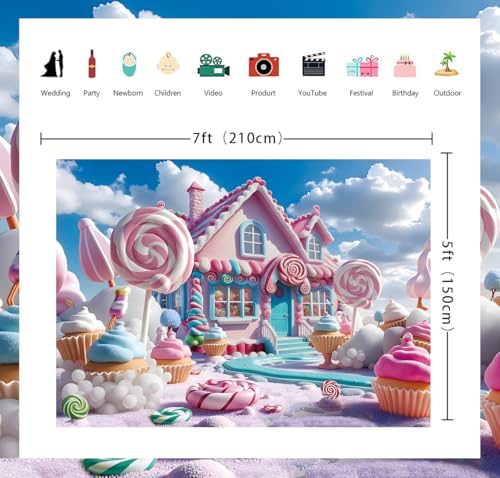 Fondo fotográfico Candyland 210x150 cm rosa miniatura 7