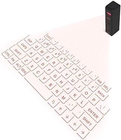 CZM Mini Ultra-Portable Virtual Keyboard Wireless Laser Projection Bluetooth Virtual Keyboard for iPhone, Ipad, Smartphone and Tablets (Black)
