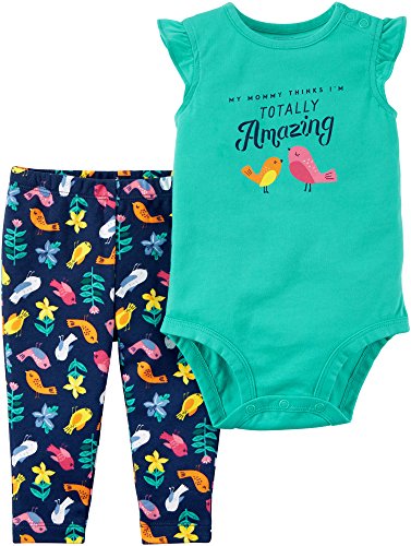 Body et leggings bébé fille bleu Carter's : tenue idéale pour les sorties et siestes 3 mois