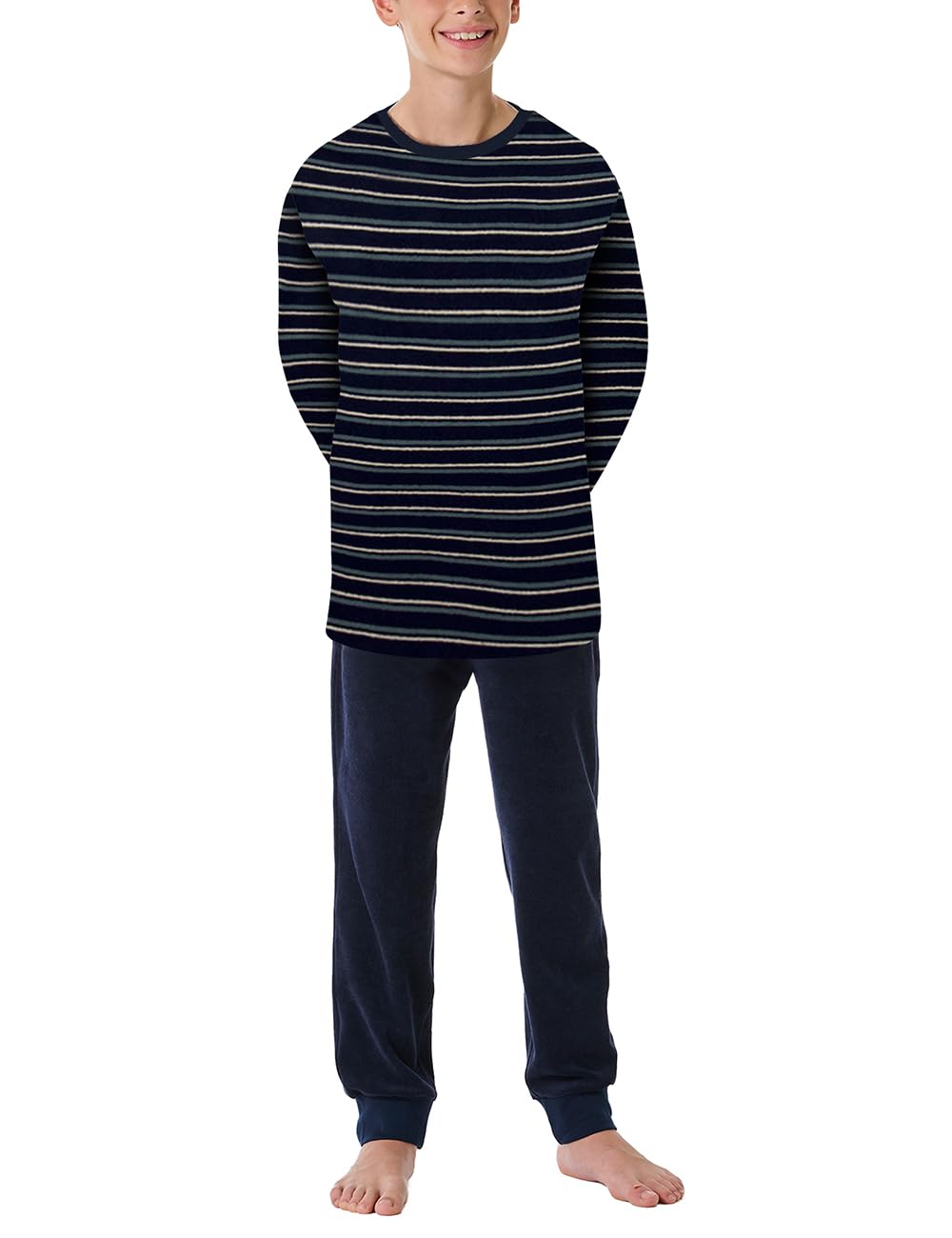 Schiesser Jungen Schlafanzug Set Pyjama warme Qualitäten Frottee - Größe 140 bis 176