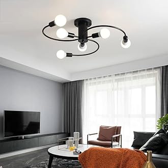 Low Height Ceiling Lamp, Chandelier for Living Room, Restaurant Lamps and Hotels (Golden) (Black..)