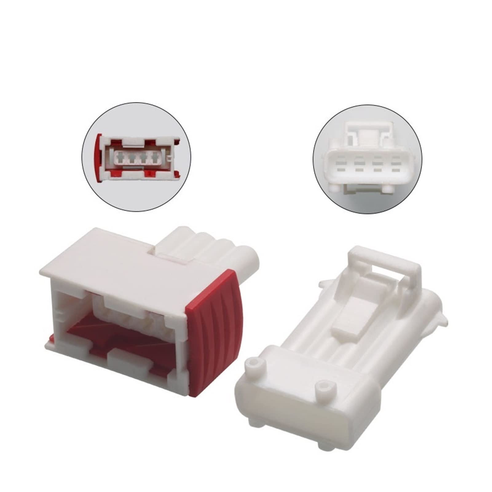 1/5/10/20/50 / Set 4 Pin Elektroauto Weiß Tyco Amp wasserdichte Auto männliche Draht weibliche Anschlüsse 144998-5 (Color : 4p female, Size : 1 SET_4P)