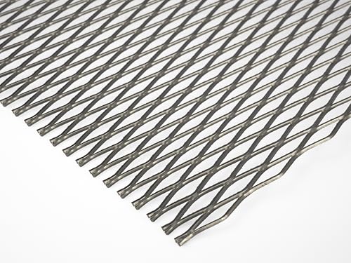 Stahl blank Streckgitter MW 42x13x3x2 Stahl DC01 Streckmetall Gitter 2,0mm dick Drahtgitter Zuschnitt nach Maß (500mm x 400mm)