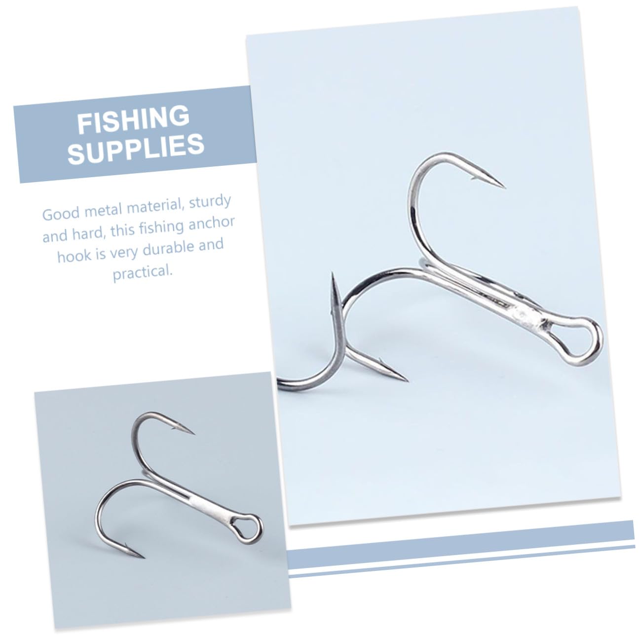 ORFOFE Anzuelos Triples Metálicos Pequeños para Pescar 5 Unidades Tamaño 12 Resistentes para Pesca Ríos Lagos y Estanques
