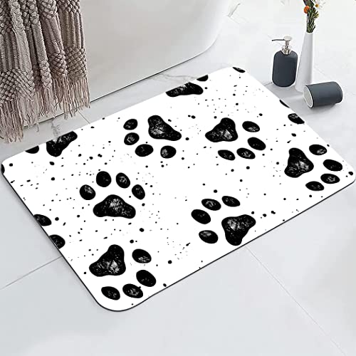 HommomH Bathroom Rugs Non Slip Black Bath Mats Super Absorbent Ba...