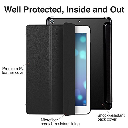 Image of MOCA Smart Folio Flip Cover case for (7.9 inch inch) Apple iPad mini 1, mini 2, mini 3 Model. A1432, A1454, A1455, A1489, A1601, A1490, A1491, A1599, A1600 Flip Cover case (Black)