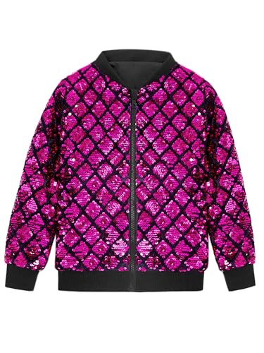 Image of Lars Amadeus Argyle Sequin Bomber Jacket for Men's Party Club Shiny Baseball Varsity Jacket