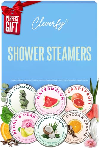 Product Image of the Cleverfy Shower Steamers Aromatherapy - Valentines Day Gifts for Her, Him, Women, Daughter, Mom, Girlfriend, Wife, Teen Girls and Boys - Valentines Gifts for Her, Him, Women and Men - 6 Tablets