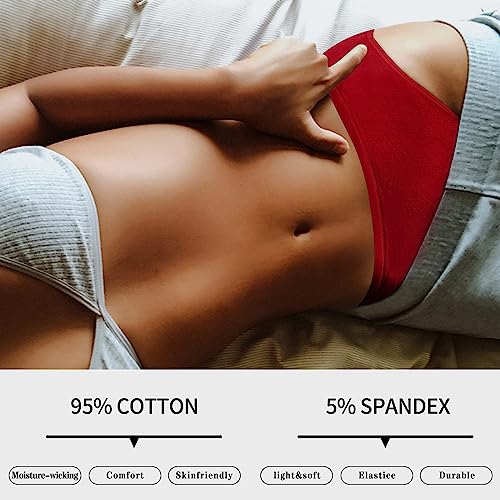 Image of Eiggam Women's Cotton Bikini Panties,High-Cut Full Coverage Stretch Cool Underwear for Women