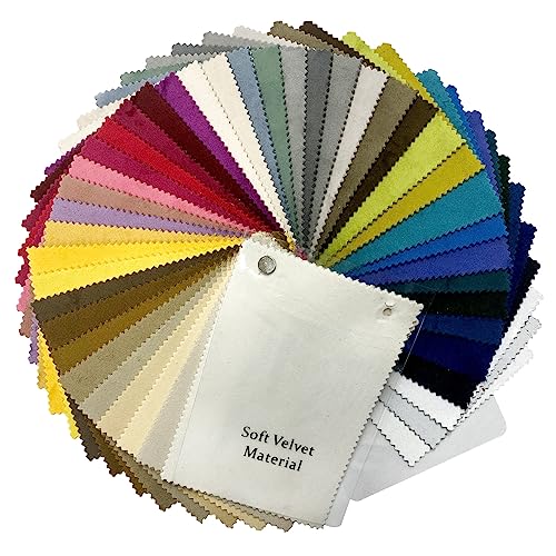 Fcosie Velvet Color Swatches for Custom-Made Curains - 40 Colors Available - Fabric Color Samples, Fabric Swatches