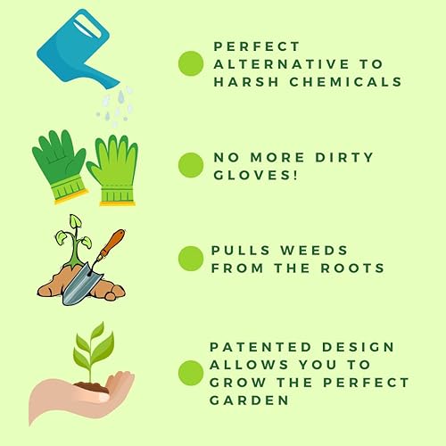 Miniatura 2 de El removedor de malezas original Sharktooth y herramienta de jardinería (paquete de 3) - Tira de la raíz fácilmente! Herramienta ergonómica de mano