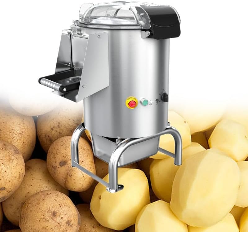 Heavy Duty Automatic Potato & Vegetable Peeler - High Capacity 70-100kg/h, 550W/750W Power Options for Restaurants & Catering, 5kg/12L & 10kg/22L Sizes