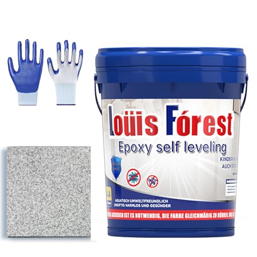 Louis Forest Epoxy Floor Paint, 2025 Louis Forest Floor Coating, High-Gloss Marble Effect Epoxy FloorCoating Suitable for Indoor and Outdoor (Gray)