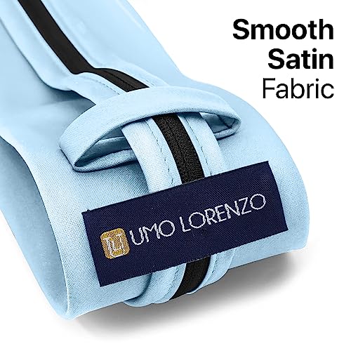 Image of boxed-gifts Umo Lorenzo Mens Zipper Ties Solid Color Pre Tied Polyester Neckties for Men and Women