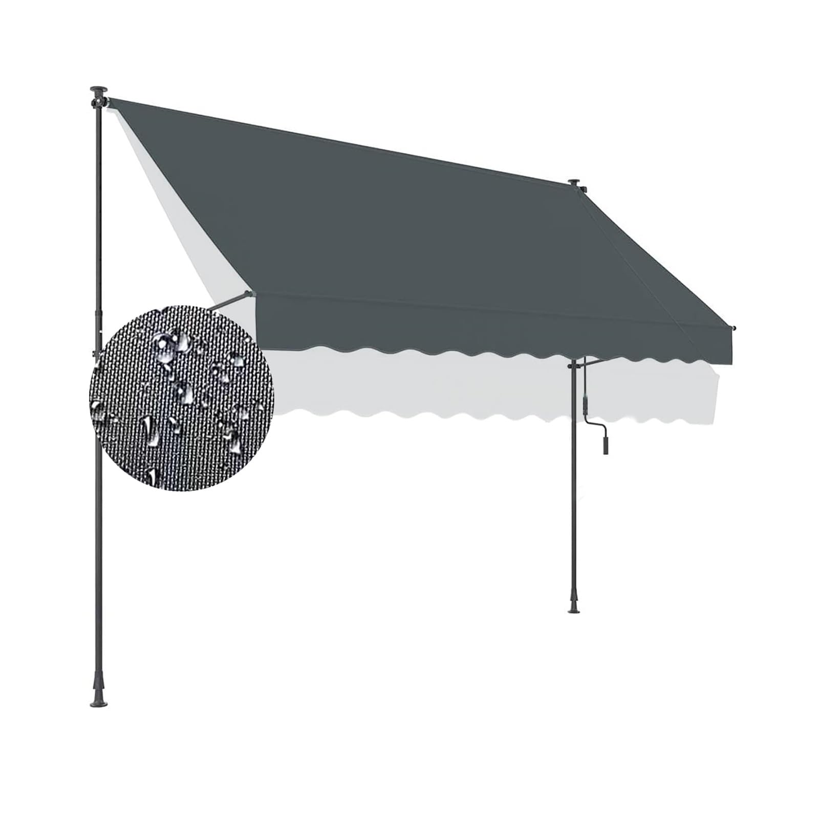 Toldo retráctil con protección UV y lona ajustable para puertas exteriores