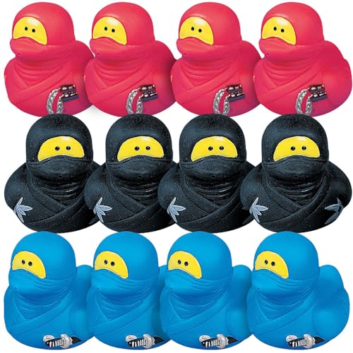 Ninja Rubber Ducks, Duckies, 12 Pieces, Birthday Parties, Karate School, Treasure Chest Supplies