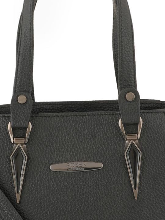 Image of SP Women's Soft Premium Textured Tote Bag, Structured Handbag with Metallic Accents, Versatile Office & Casual Shoulder Bag with Detachable Strap Gift for Women & Girls & Valentine's Gift