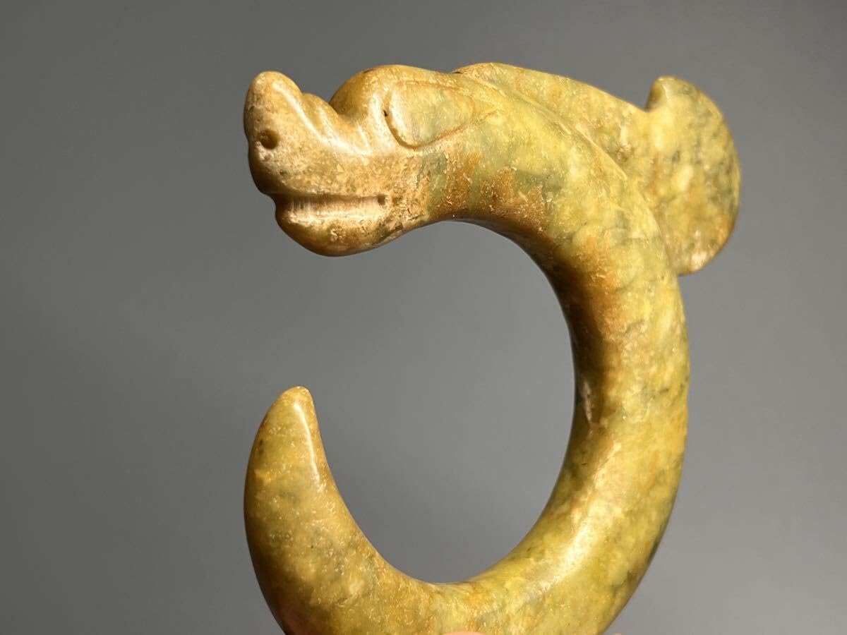 旧蔵　紅山文化 時代物　吉祥神獸 高古玉 お守り　縁起物　アンティーク 旧蔵紅山文化 時代物吉祥神獸 高古玉 お守り縁起物アンティーク