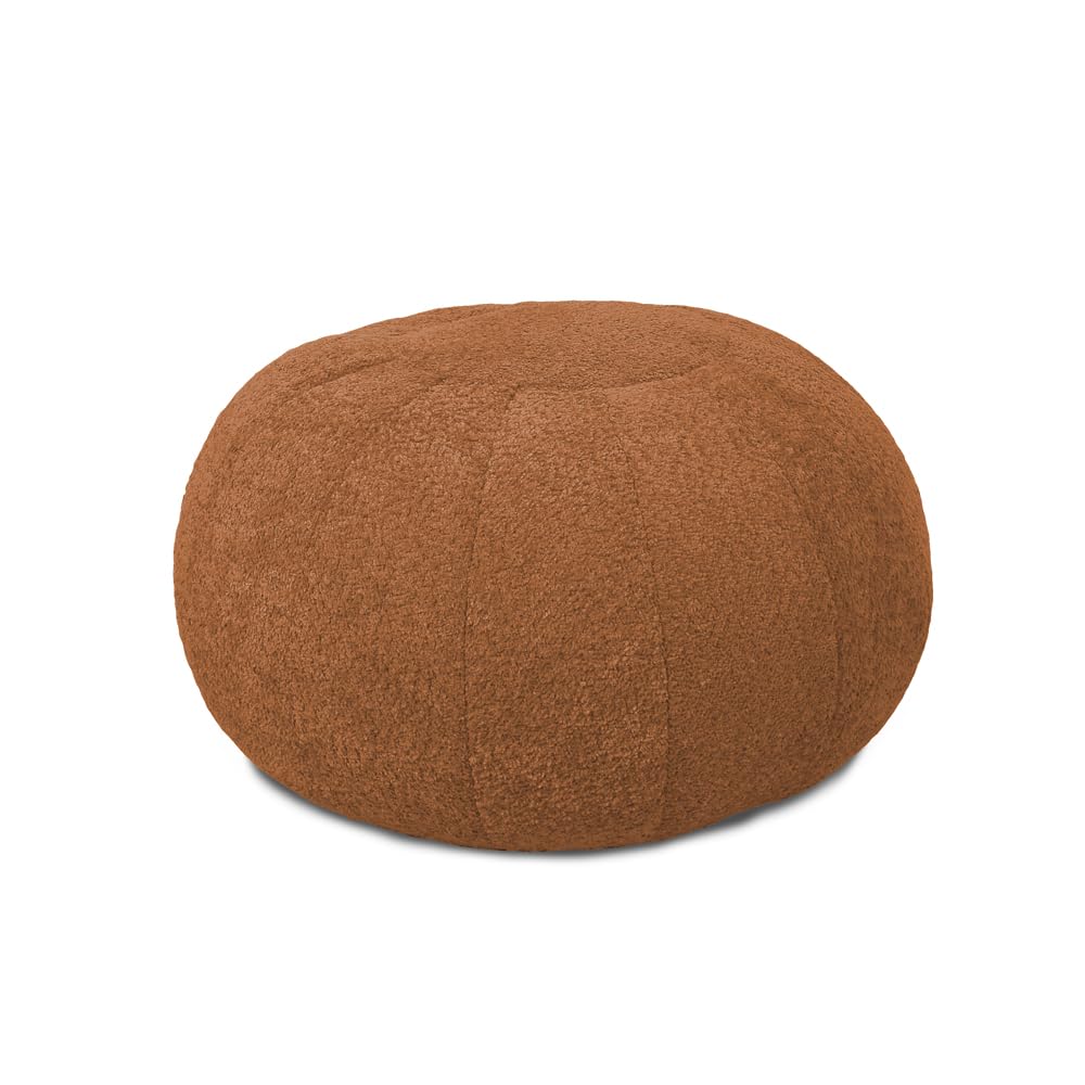 rucomfy Snug Boucle Morrocan Pouffe Ottoman with Filling - Rust