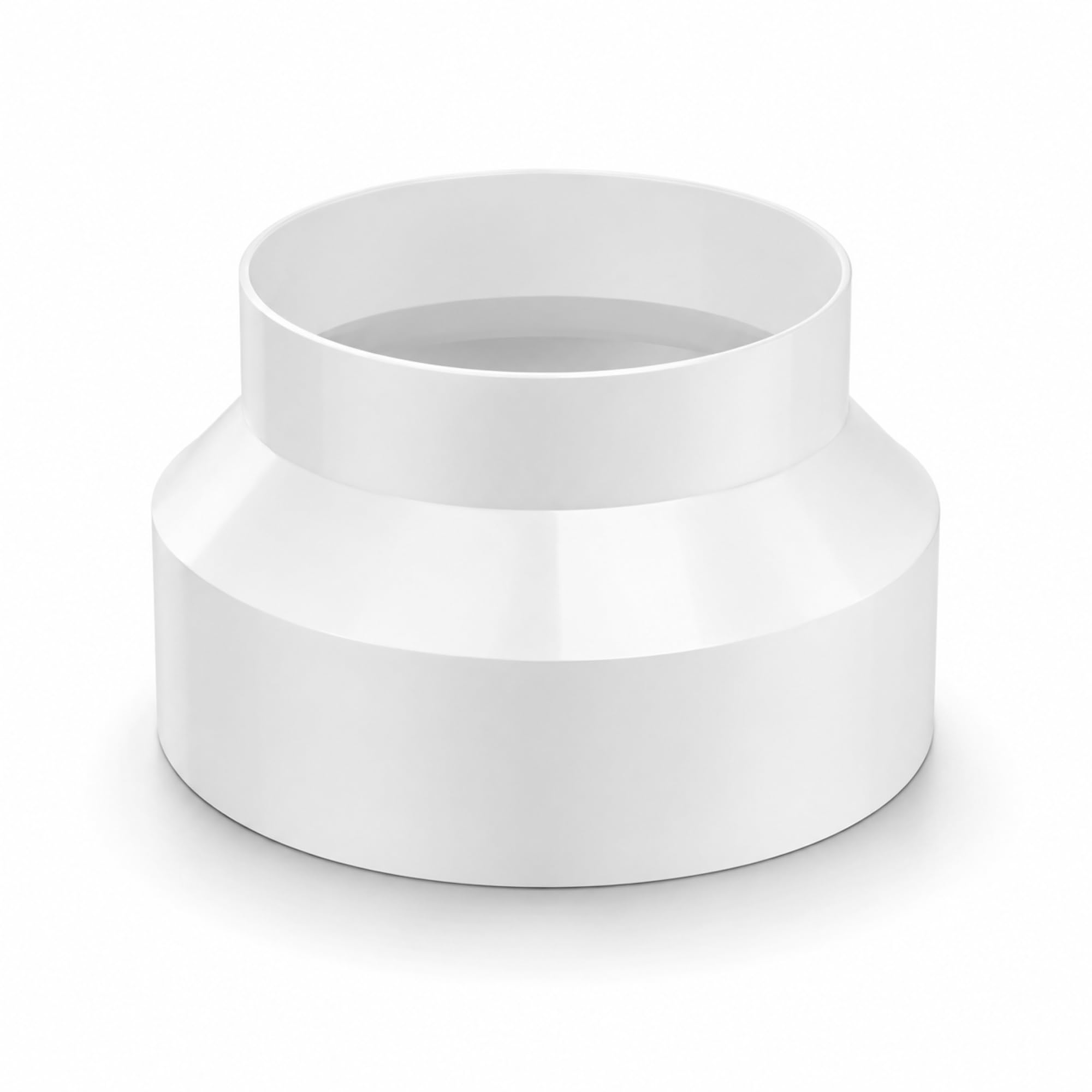 Airflow White 150Mm To 125Mm Duct Reducer Adapter – Round Ventilation Duct Connector For Extractor Fans, Cooker Hoods & Hvac Systems – Plastic