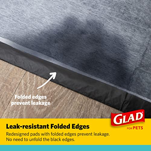 Glad for Pets Black Charcoal Puppy Pads - Super Absorbent Disposable Dog Pee Pads, Potty Training Pads, and Pet Supplies - Grey Dog Pee Pads for Crate Training and Indoor Use 44.5 cm x 59.7 cm - 120