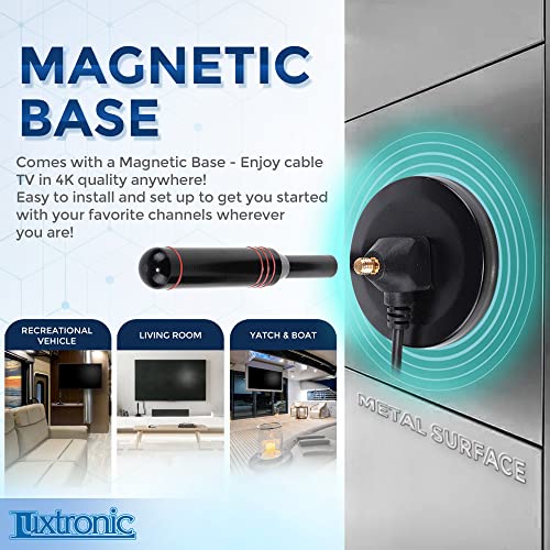 Digital Hdtv Antenna - Includes Magnetic Base And Coaxial Cable - 50 Mile Range - Indoor Or Outdoor #TOP3