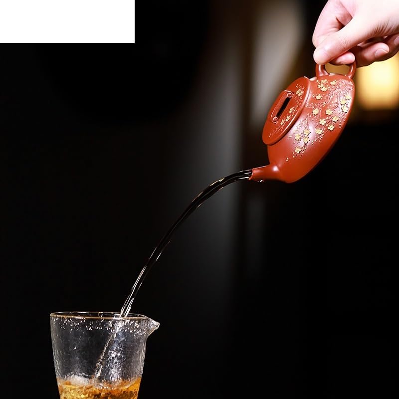 Théière en Argile Violette 200 ML, fabriquée à la Main, avec Filtre, en Terre Crue et avec infuseur à thé Chinois Zisha.