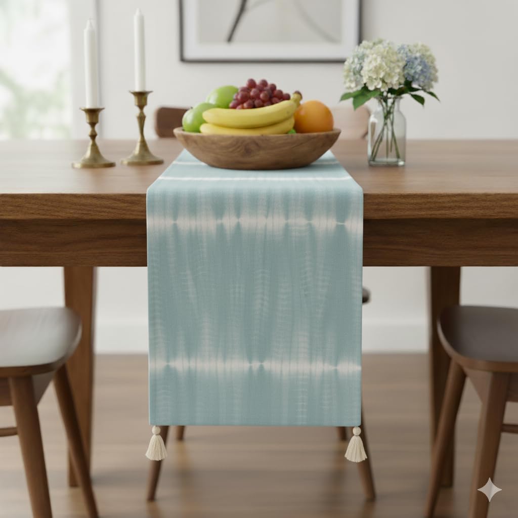 Folkulture Table Runner - Dusty Blue -1