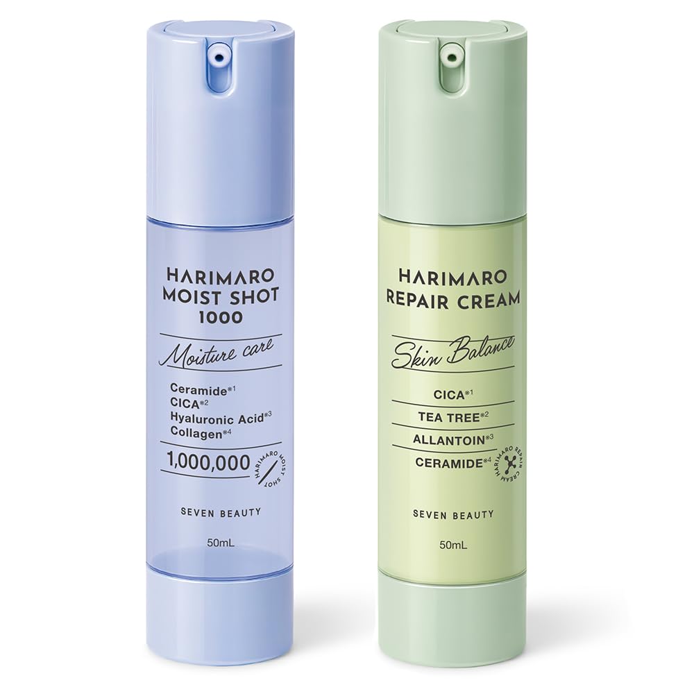 HARIMARO Harimaro Moist Shot 1000 1.7 fl oz (50 ml) Repair Cream, 1.7 fl oz (50 ml) Set (Spicure Essence, Spicure Essence, Needle, CICA Tea Tree, Ceramide, Moisturizing, Soothing Skin, Sensitive Skin 