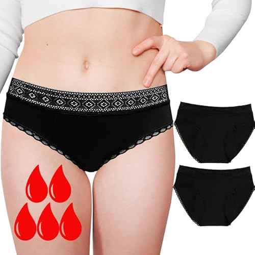 Braga Menstrual Ultra Absorbente para Flujo Muy abundante-Ropa Interior higiénica de algodón orgánico - 4 Capas de protección contra Fugas -para la menstruación, incontinencia-Lavable,Reutilizable M