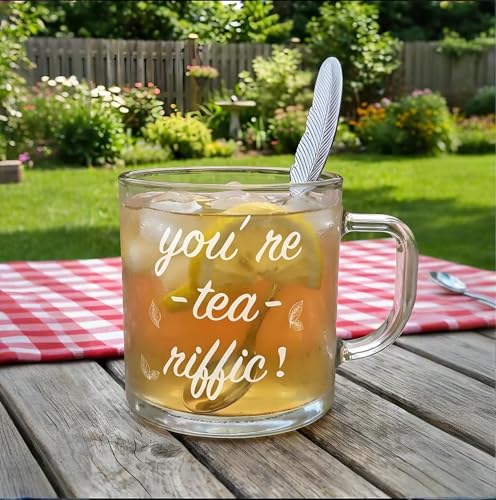 Set de Taza de Vidrio con Té Inglés y Cuchara miniatura 4