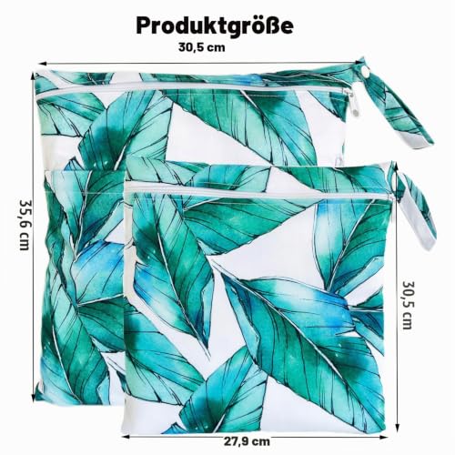 TRASUN Wetbag Kindergarten Nasstasche Windel Taschen Schwimmsachen Nassbeutel Nasse und Trocken Wickeltasche 2er Wasserdicht Waschbar… – Ansicht 2