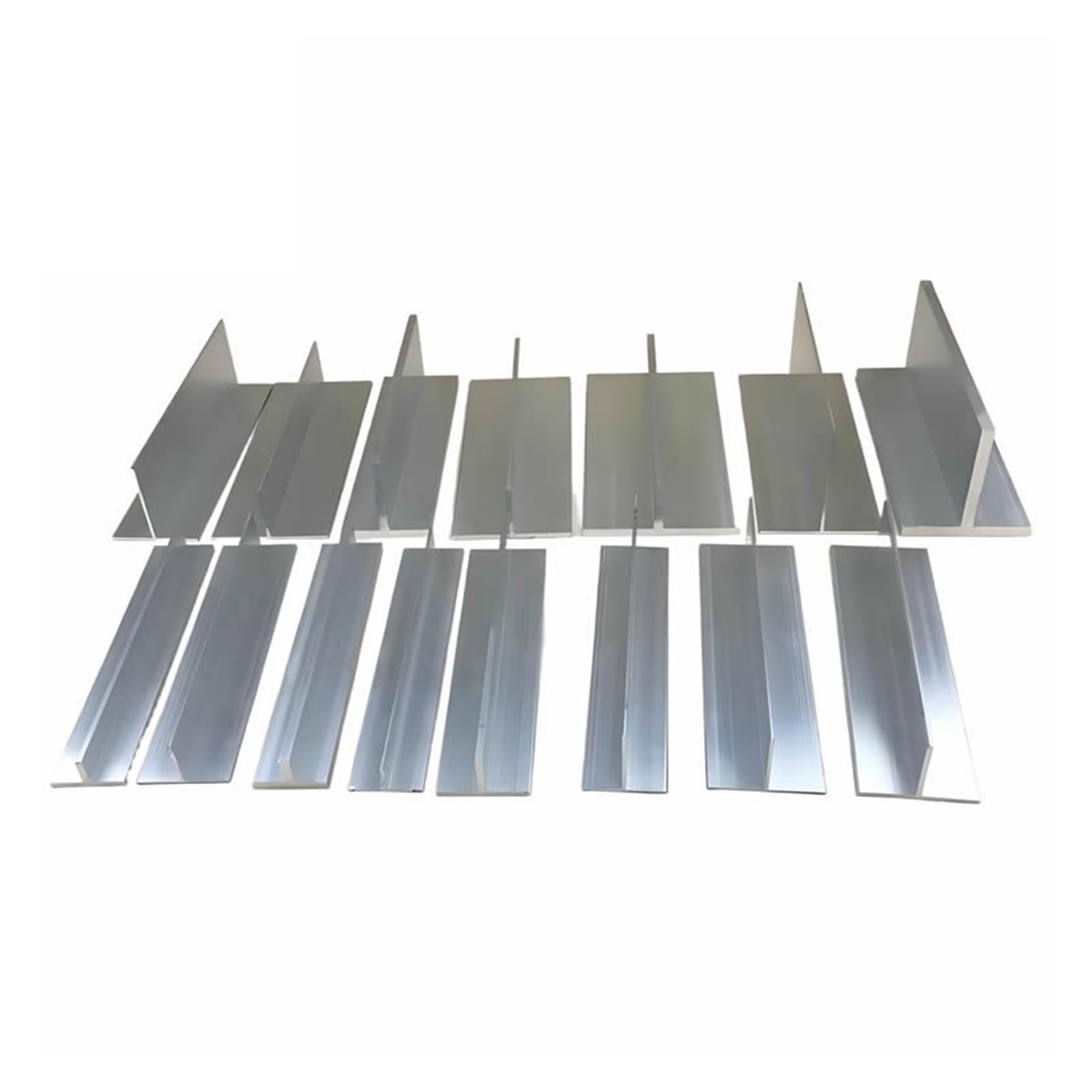 Profilé en U en aluminium, Profilés de canaux en forme U et T aluminium, paquet 130 pièces, plusieurs tailles(498MM X1PCS-60X20X2MM)