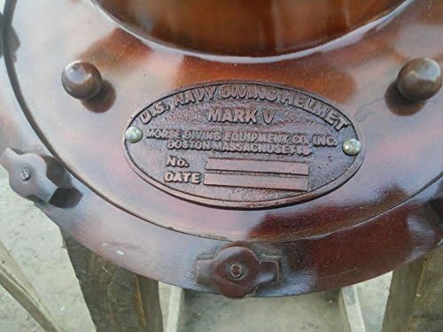 Beautiful Retro Look Sea Scuba Diving Helmet Mark V Mark Us Navy Coffee Brown Finish Rustic Vintage Home Decor Gifts