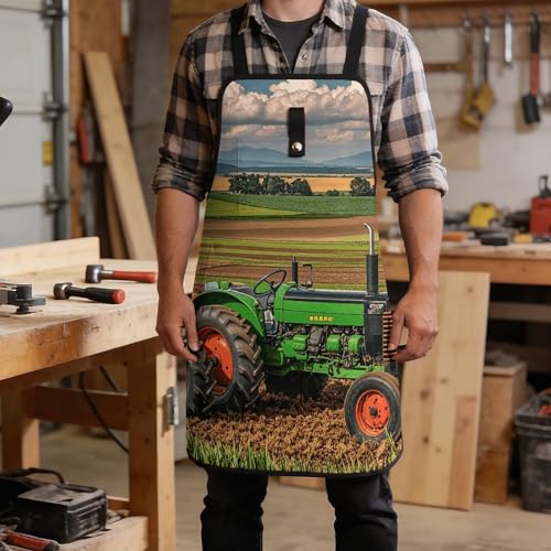 Delantal de trabajo ajustable con bolsillo Tractor Farm miniatura 5