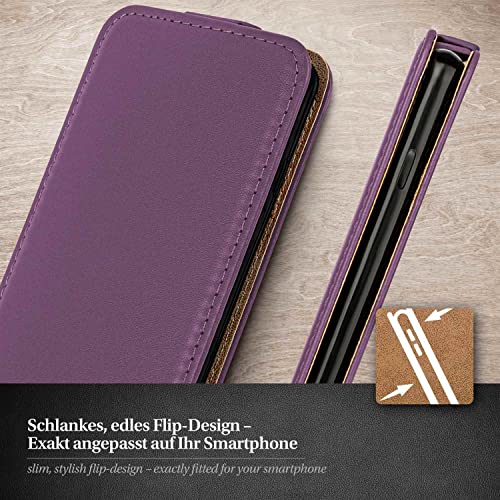 Étui iPhone 12 mini moex en cuir synthétique violet à clapet protection 360 - 3