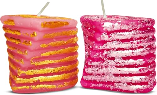 Urban Posh – 2-Pack Heart Foil Scented Candles – Gold & Silver Finish – Jasmine & Lavender Aromas – Romantic Gift for Valentine’s Day, Weddings & Home Decor