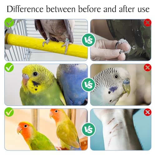 Image of Hamiledy Bird Grinding Perch for Parrots Sand Bird Perches Claw Trim Cage Perches for Parakeets Cockatiels Lovebirds Canaries Green Cheeked Conures and Similarly Sized Birds(8 Pcs 0.78 in Diameter)
