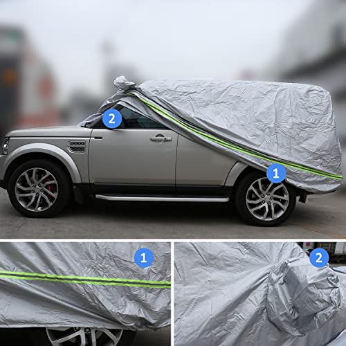 Image of Car Cover Waterproof All Weather for Automobiles, Outdoor Full Cover Rain Sun UV Protection for Land Rover Discovery 4 5 LR4 LR5 Auto Full Exterior Covers