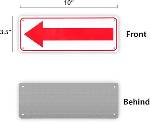 Miniatura 2 de Paquete de 4 letreros de flecha, para uso en interiores o exteriores, 10 x 3.5 pulgadas, letrero reflectante de aluminio libre de óxido, protección