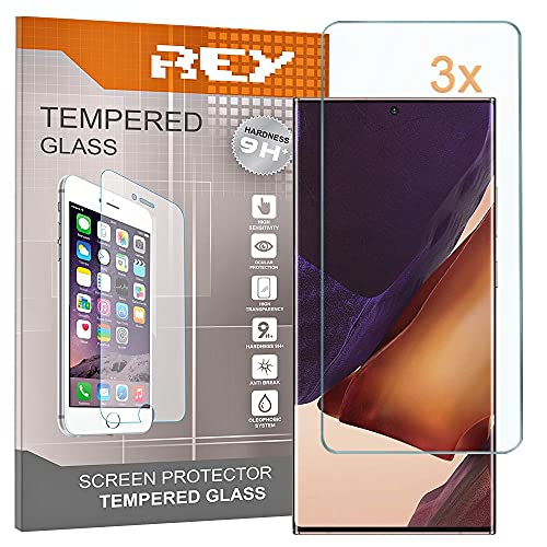 REY 3X Protector de Pantalla para Samsung Galaxy Note 20 - Galaxy M51, Cristal Vidrio Templado Premium