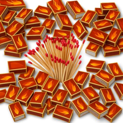 Image of (Pack of 50 Match Box x 50 Sticks) Premium Wooden Matchsticks for Home & Kitchen | Safety Match Sticks for Candle & Puja | Household Match Box| Fire Starter Matches | Outdoor Kitchen Camp Matchsticks