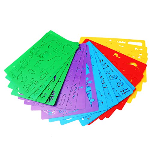 Image of HADDIY Kids Drawing Stencils Set,20pcs Templates for Painting＆Card Making