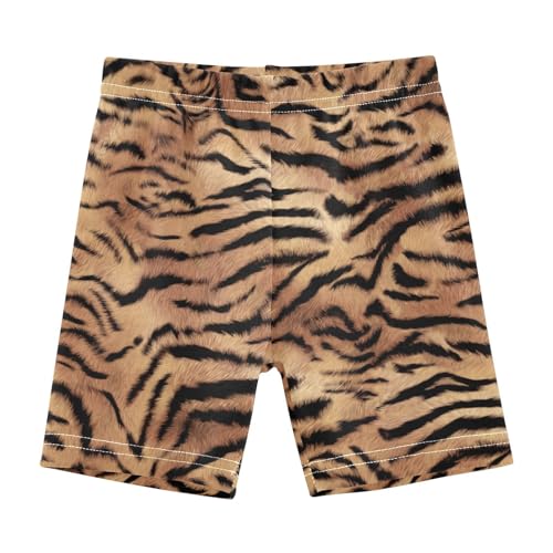 JHKKU Girls Tiger Print Shorts Cotton Cartwheel Bike Kids Biker Under Dress Dance Short Girl Clothes 10Y