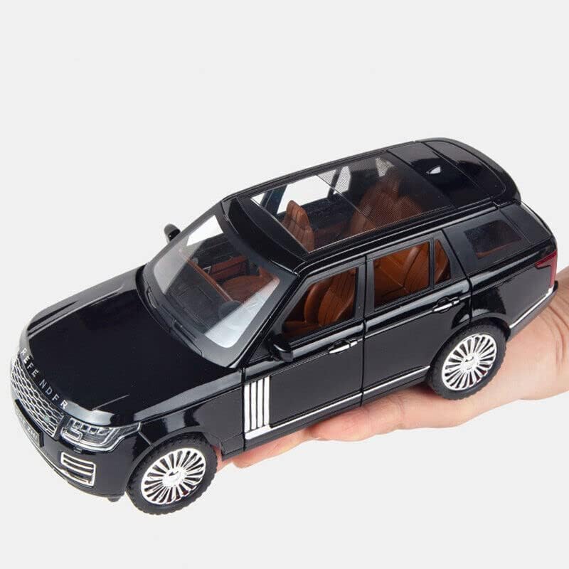 Image of 1:24 Scale Big Size Range Rover SUV Toy Car | Metal Pullback Diecast Car for Kids with Openable Doors, Sound, Light Effects Toy for Car Enthusiasts (Color As Per Available),black