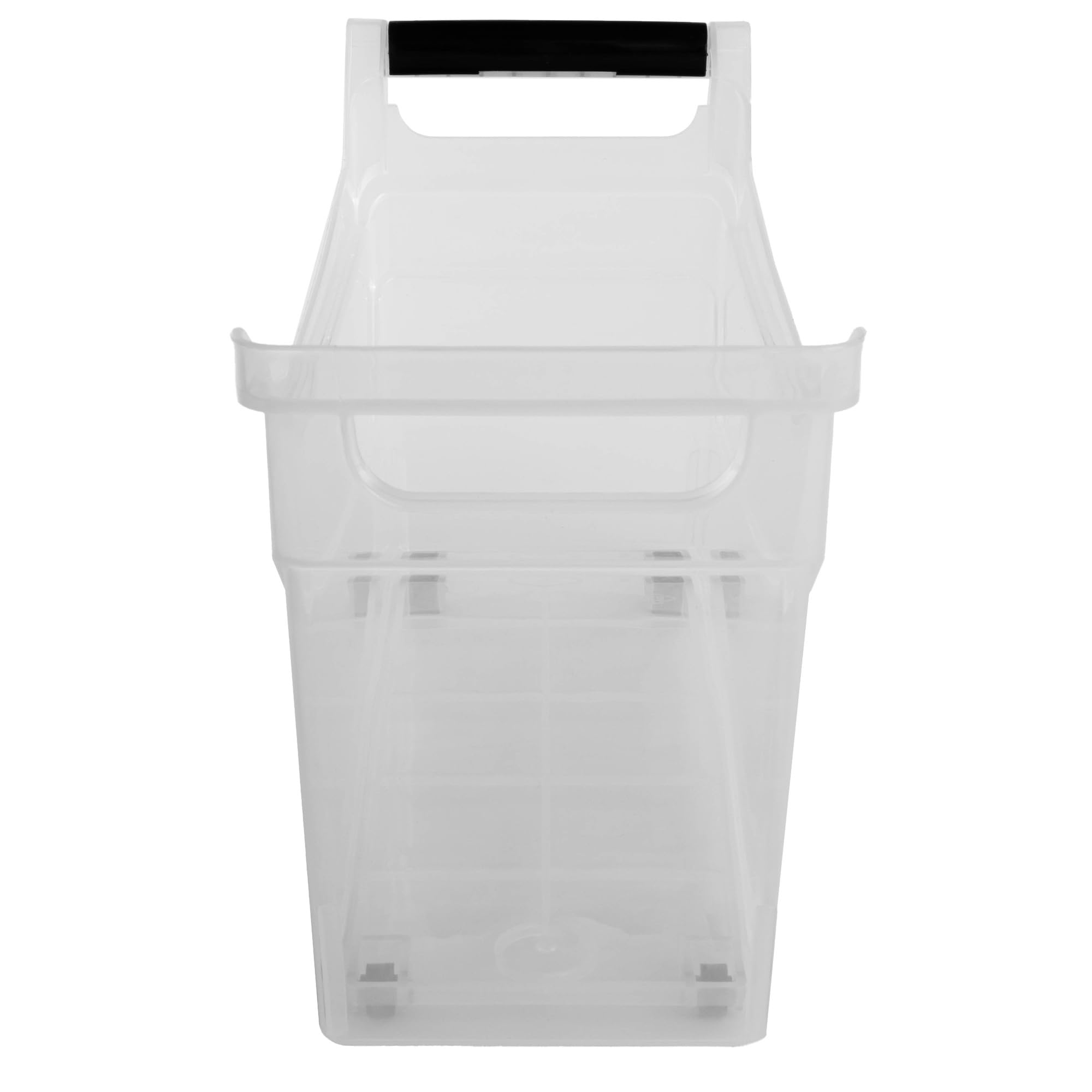 KADAX Scatola Portaoggetti Con Ruote, Contenitore in Plastica Con Maniglie, Trasparente (17 L)